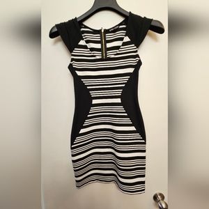 Express striped black and white dress